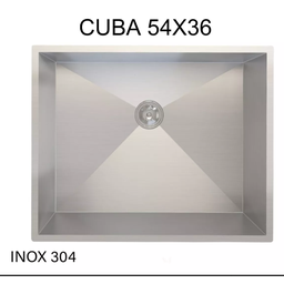 Cuba Pia Inox Prata Quadrada 54x36 Cozinha Gourmet AJL STORE CUBA INOX - 4