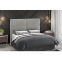 Ver imagem 1 de Cabeceira Cama Box Queen 1,60 Modena para Quarto em Veludo Cinza- Larbelle