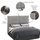 Ver imagem 2 de Cabeceira Cama Box Queen 1,60 Modena para Quarto em Veludo Cinza- Larbelle