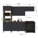 Ver imagem 3 de Cozinha Modulada 4 Peças Torre Quente Balcão com Tampo 2 Aéreos 100% MDF Bari