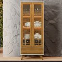 Ver imagem 1 de Cristaleira 2 Portas com Led - Vitrum-off White/naturale - Mavau Móveis