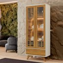 Ver imagem 2 de Cristaleira 2 Portas com Led - Vitrum-off White/naturale - Mavau Móveis