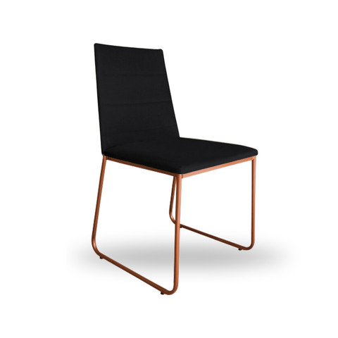 Cadeira Decorativa Sala de Jantar Estar Base Bronze Veludo Preto