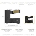 Ver imagem 4 de Armário de Cozinha Completa de Canto com Rodapé Veneza Multimóveis MP2088.898 Preto/Branco