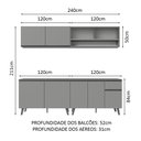 Ver imagem 4 de Armário de Cozinha Completa 240cm Nice Madesa 02