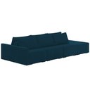 Ver imagem 1 de Sofá Ilha Modular com Puff para Sala Living 342cm Georgia K04 Veludo Azul - Mpozenato