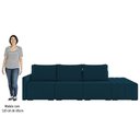 Ver imagem 5 de Sofá Ilha Modular com Puff para Sala Living 342cm Georgia K04 Veludo Azul - Mpozenato