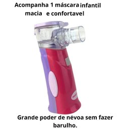 Inalador Nebulizador Portatil MESH Colors BABY Recarregavel Medicate Rosa - 4