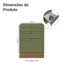 Ver imagem 2 de Balcão de Cozinha 60 cm 3 Gavetas (sem Tampo) Rustic/Verde Vik Madesa