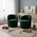 Ver imagem 1 de Kit 02 Poltronas Curva Orgânica Nature Gaia Veludo Verde - Montanaris Decor