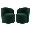 Ver imagem 2 de Kit 02 Poltronas Curva Orgânica Nature Gaia Veludo Verde - Montanaris Decor