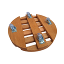 Ver imagem 3 de Suporte Vaso Redondo 34cm Rodas Cristal Mogno