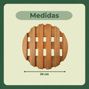 Ver imagem 5 de Suporte Vaso Redondo 34cm Rodas Cristal Mogno