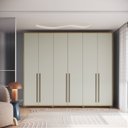 Ver imagem 1 de Guarda-Roupa 6 Portas 4 Gavetas Pervoi Bege/Ipê/Sabbia