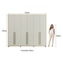 Ver imagem 3 de Guarda-Roupa 6 Portas 4 Gavetas Pervoi Bege/Ipê/Sabbia