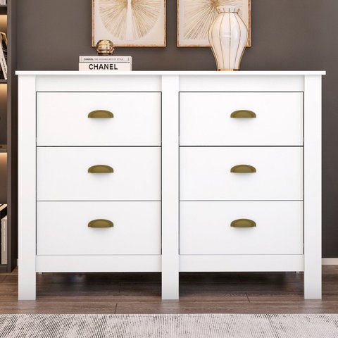 Cômoda para Quarto com 6 Gavetas Floratta Branco