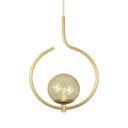 Ver imagem 1 de Pendente Lustre On Loop Dourado com Globo de Vidro Ambar