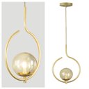 Ver imagem 2 de Pendente Lustre On Loop Dourado com Globo de Vidro Ambar