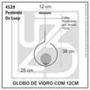Ver imagem 3 de Pendente Lustre On Loop Dourado com Globo de Vidro Ambar