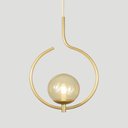 Ver imagem 5 de Pendente Lustre On Loop Dourado com Globo de Vidro Ambar