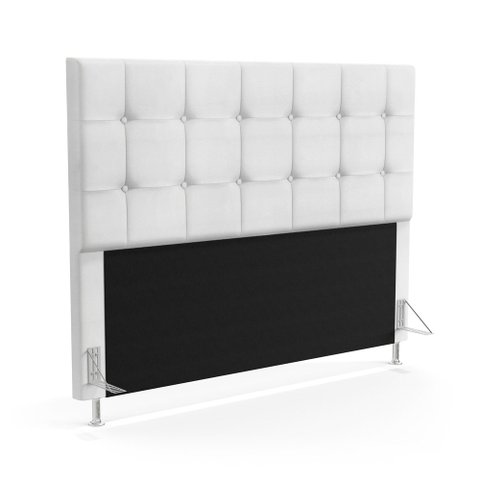 Cabeceira Soraya 160 para Cama Queen A-013 Couro Branco Aradecor