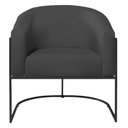 Ver imagem 4 de Kit 2 Poltronas Decorativa Jade Moderno Escritório Confortável Luxo Base de Ferro Preto Linho Cor