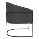 Ver imagem 3 de Kit 2 Poltronas Decorativa Jade Moderno Escritório Confortável Luxo Base de Ferro Preto Linho Cor