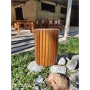 Ver imagem 3 de Banco Redondo Ripado em Madeira Maciça de Demolição