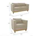 Ver mais imagens de Kit Sofá 2 Lugares e Poltrona Europa Linho Bege - Am Decor