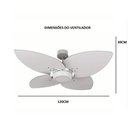 Ver imagem 6 de Ventilador de Teto Com Controle Remoto Natuvent Dahlia Led 4 Pás Madeira Preto 4000k Branco Neutro, 