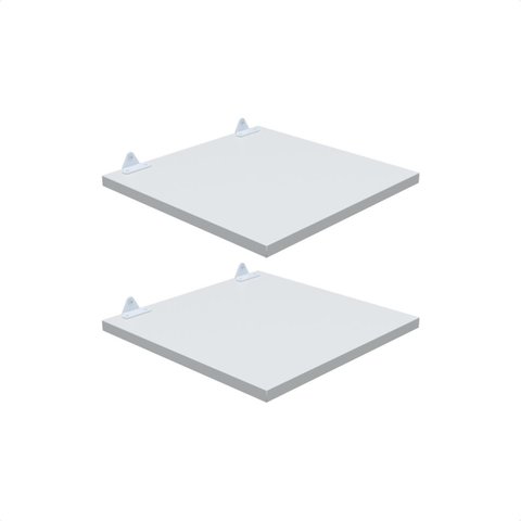 Kit 2 Prateleira Branca 30X30 + Suporte Flutuante Mdf  Organizadora Decoração Cozinha Banheiro Sala