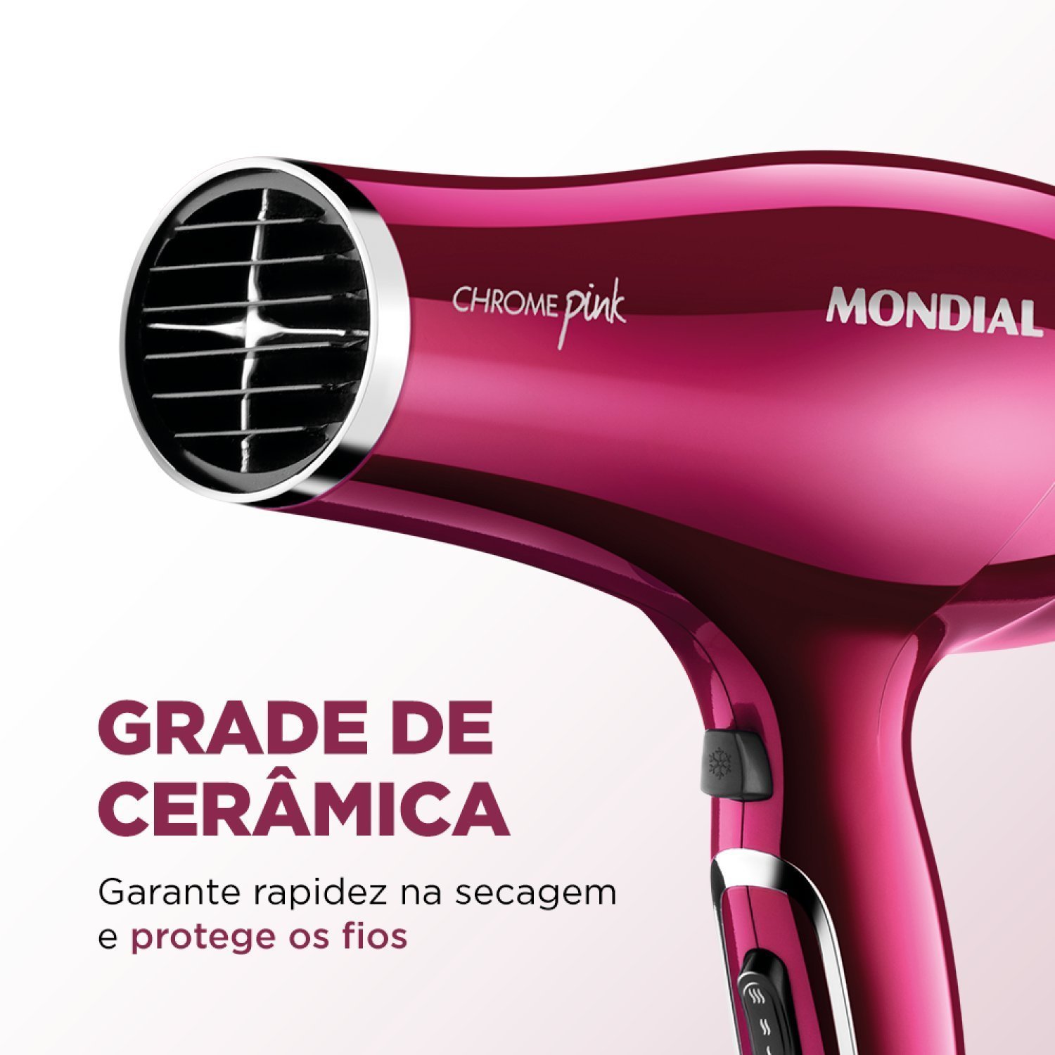 Secador de Cabelos Chrome Pink 2000w 220v Sc-36 Mondial