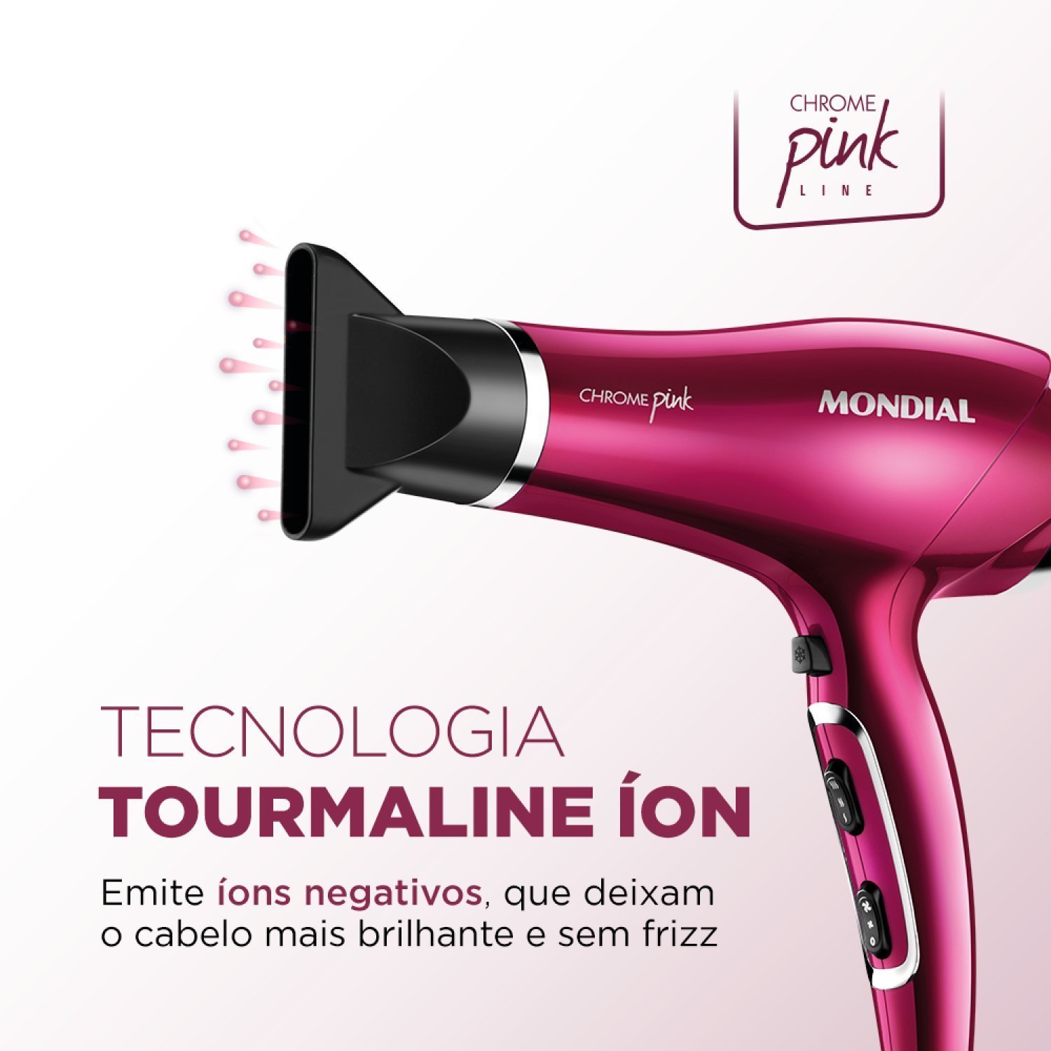Secador de Cabelos Chrome Pink 2000w 220v Sc-36 Mondial