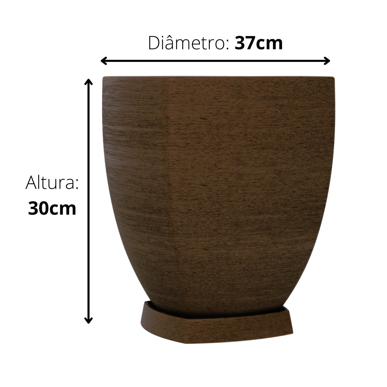 Vaso Trapezoidal 30x37cm Polietileno sem Prato Fibrarte - 2