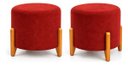 Ver imagem 1 de Kit 2 Puff Thor Decor Sala Quarto Casa Renassi Sued Vermelho Vermelho