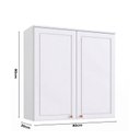 Ver imagem 3 de Armário Aéreo para Cozinha 2 Portas 80cm Americana Branco