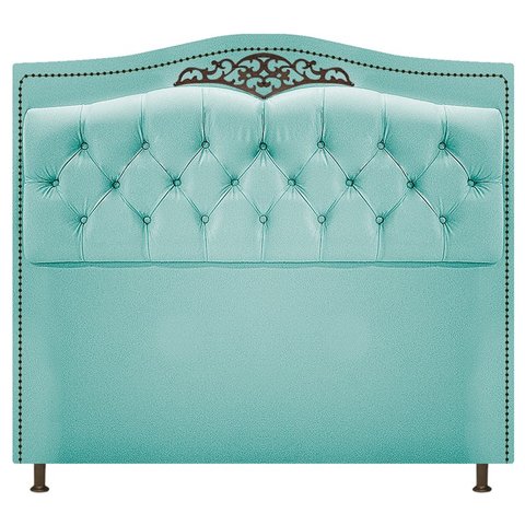 Cabeceira Imperio 100 cm Suede Azul Tiffany