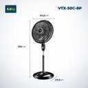 Ver imagem 3 de Ventilador Coluna 50cm Super Turbo 8 Pás 150w 127v Vtx-50c-8p Mondial