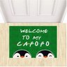 Tapete Capacho Divertido Welcome To My Cafofo Pinguins Lgbt.:verde Bandeira - 1