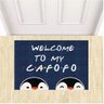 Tapete Capacho Divertido Welcome To My Cafofo Pinguins Lgbt.:verde Bandeira - 10