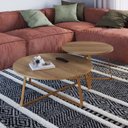 Ver imagem 5 de Mesa de Centro Redonda Industrial Complementos Marrom