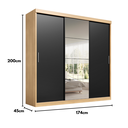 Ver imagem 4 de Guarda Roupa Casal Paris 3 Portas de Correr 2 Gavetas com Espelhoteka/Onix