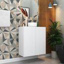 Ver imagem 6 de Gabinete Banheiro 2 Portas Suspenso 63Cm Multimóveis V5007 Branco Branco