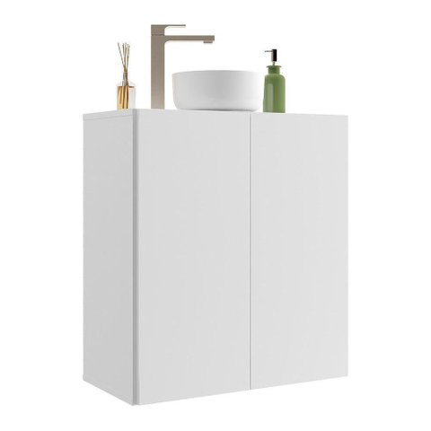 Gabinete Banheiro 2 Portas Suspenso 63Cm Multimóveis V5007 Branco Branco