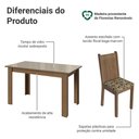Ver imagem 4 de Conjunto Sala de Jantar Avelã Mesa Tampo de Vidro 4 Cadeiras Rustic/Crema/Bege Marrom Madesa