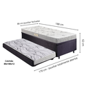 Ver imagem 2 de Bicama Box Baú Solteiro com Colchão Ecoline D23 Ecoflex Suede 88x188