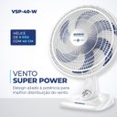 Ver imagem 3 de Ventilador de Mesa 40cm Super Power 140w 127v Vsp-40-w Mondial