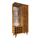 Ver imagem 2 de Cristaleira para Sala Estar com Adega Porta com Vidro e Led Pés em Madeira:nature