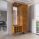 Ver imagem 6 de Cristaleira para Sala Estar com Adega Porta com Vidro e Led Pés em Madeira:nature