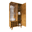 Ver imagem 3 de Cristaleira para Sala Estar com Adega Porta com Vidro e Led Pés em Madeira:nature